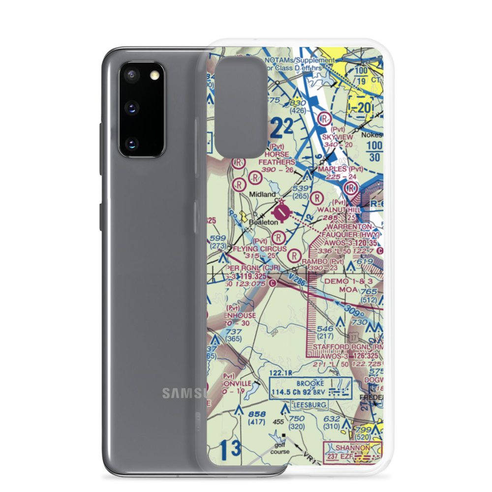 Rambo Airfield (0VA0) VFR Sectional Samsung Case Samsung Galaxy S20 model shown
