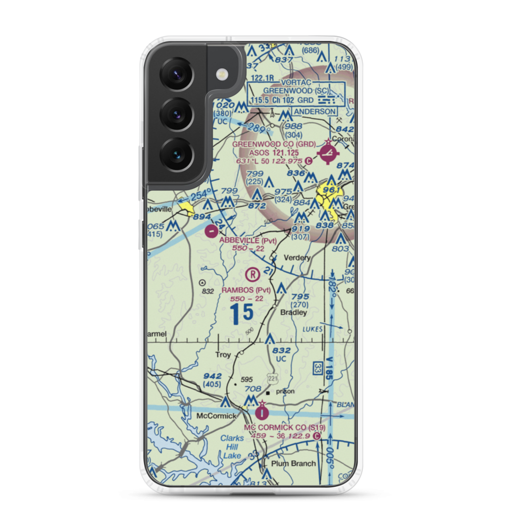 Rambos Field (SC92) VFR Sectional Samsung Case Samsung Galaxy S22 Plus model shown