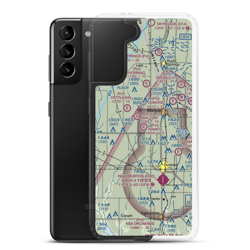 Ramey 1 Airport (0OK8) VFR Sectional Samsung Case Samsung Galaxy S21 Plus model shown