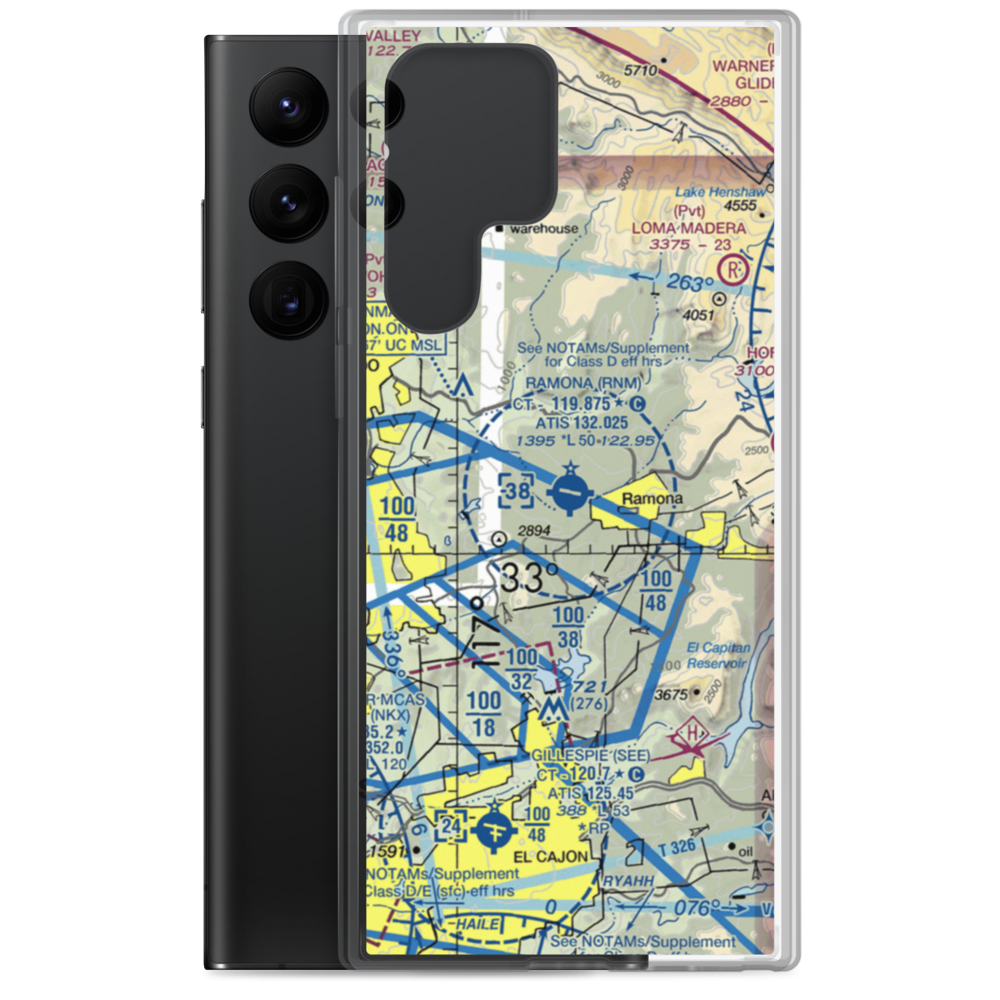 Ramona Airport (RNM) VFR Sectional Samsung Case Samsung Galaxy S22 Ultra model shown