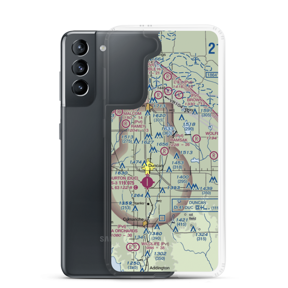 Ramsak Airport (OK67) VFR Sectional Samsung Case Samsung Galaxy S21 model shown