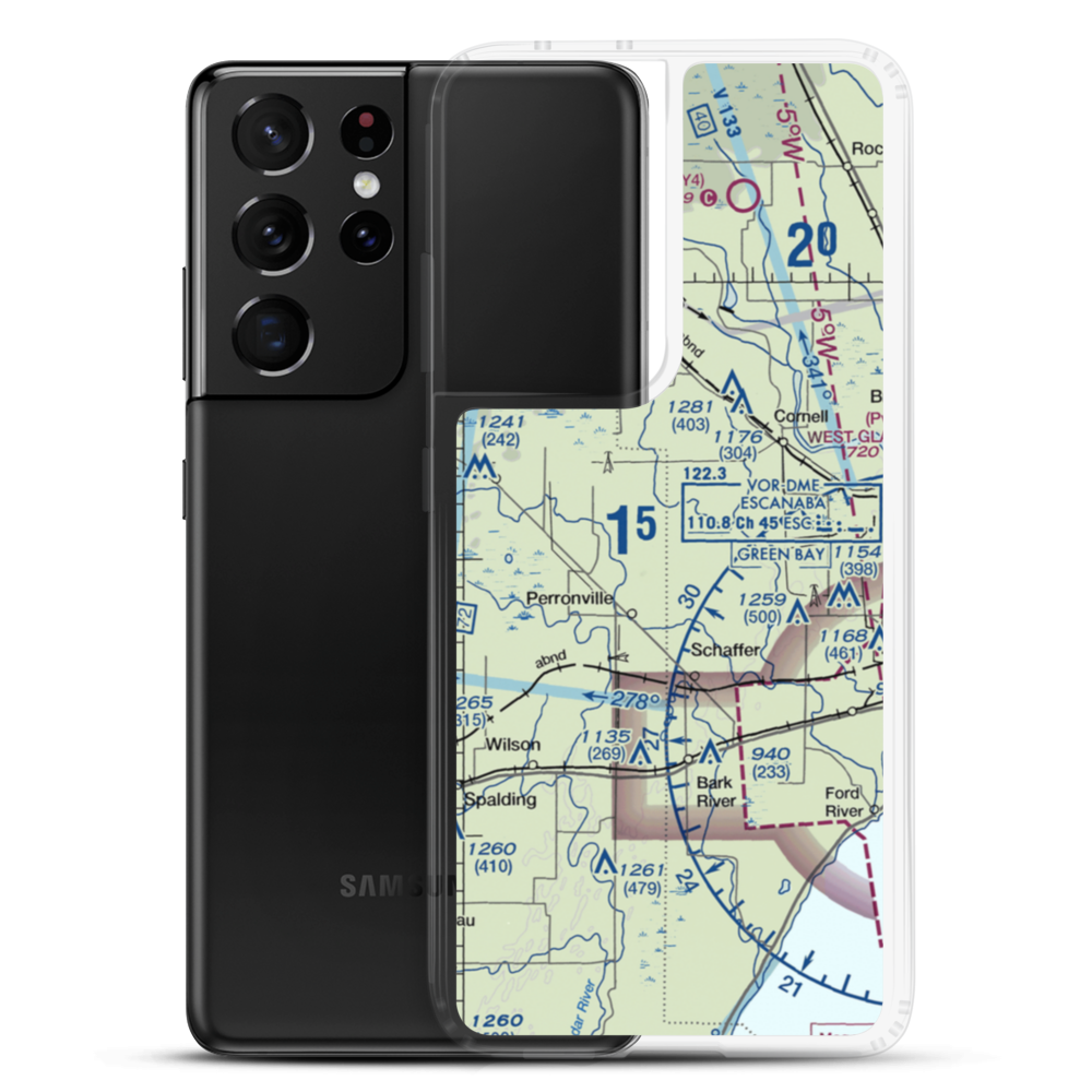 Ramsy Farm Airport (1MI4) VFR Sectional Samsung Case Samsung Galaxy S21 Ultra model shown