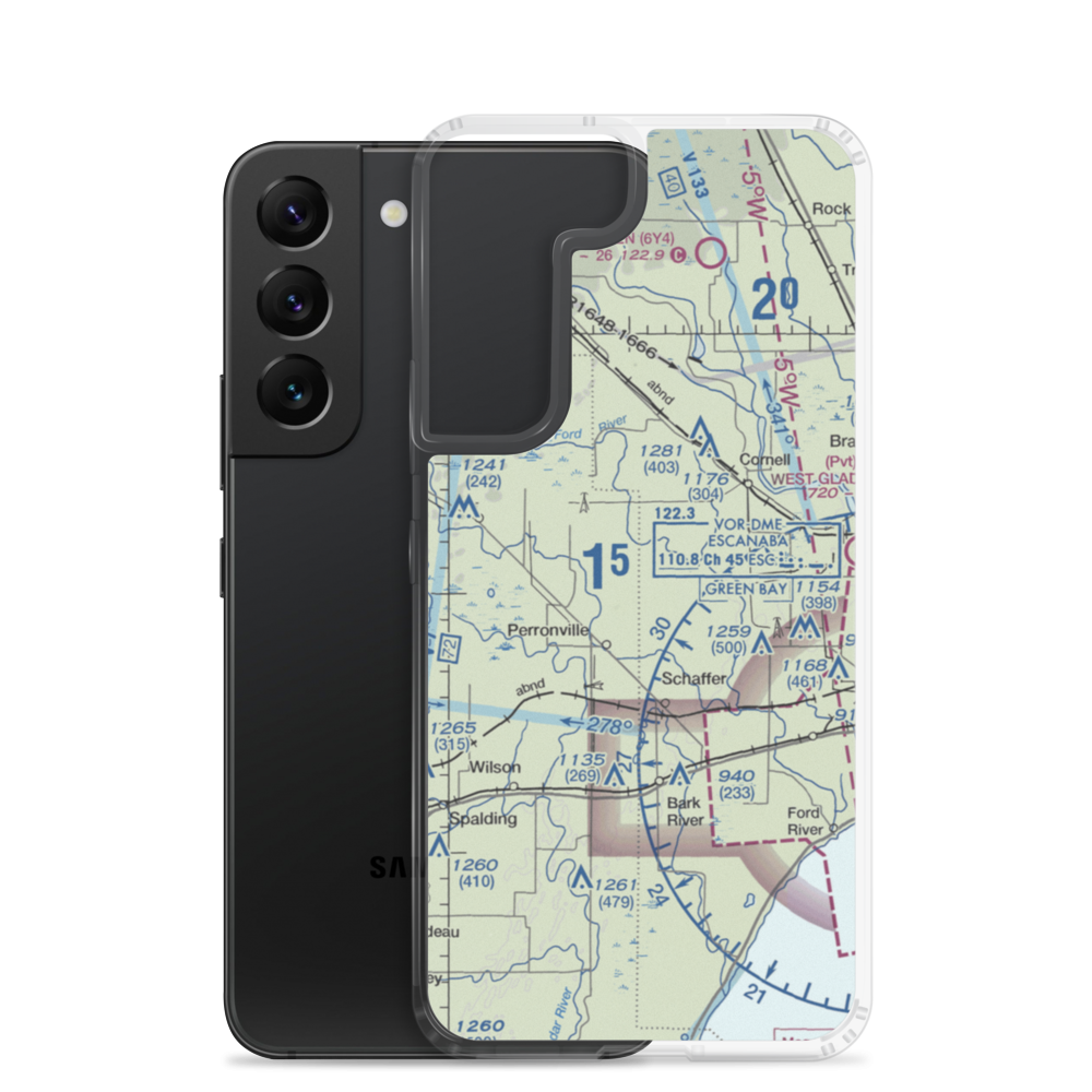 Ramsy Farm Airport (1MI4) VFR Sectional Samsung Case Samsung Galaxy S22 model shown