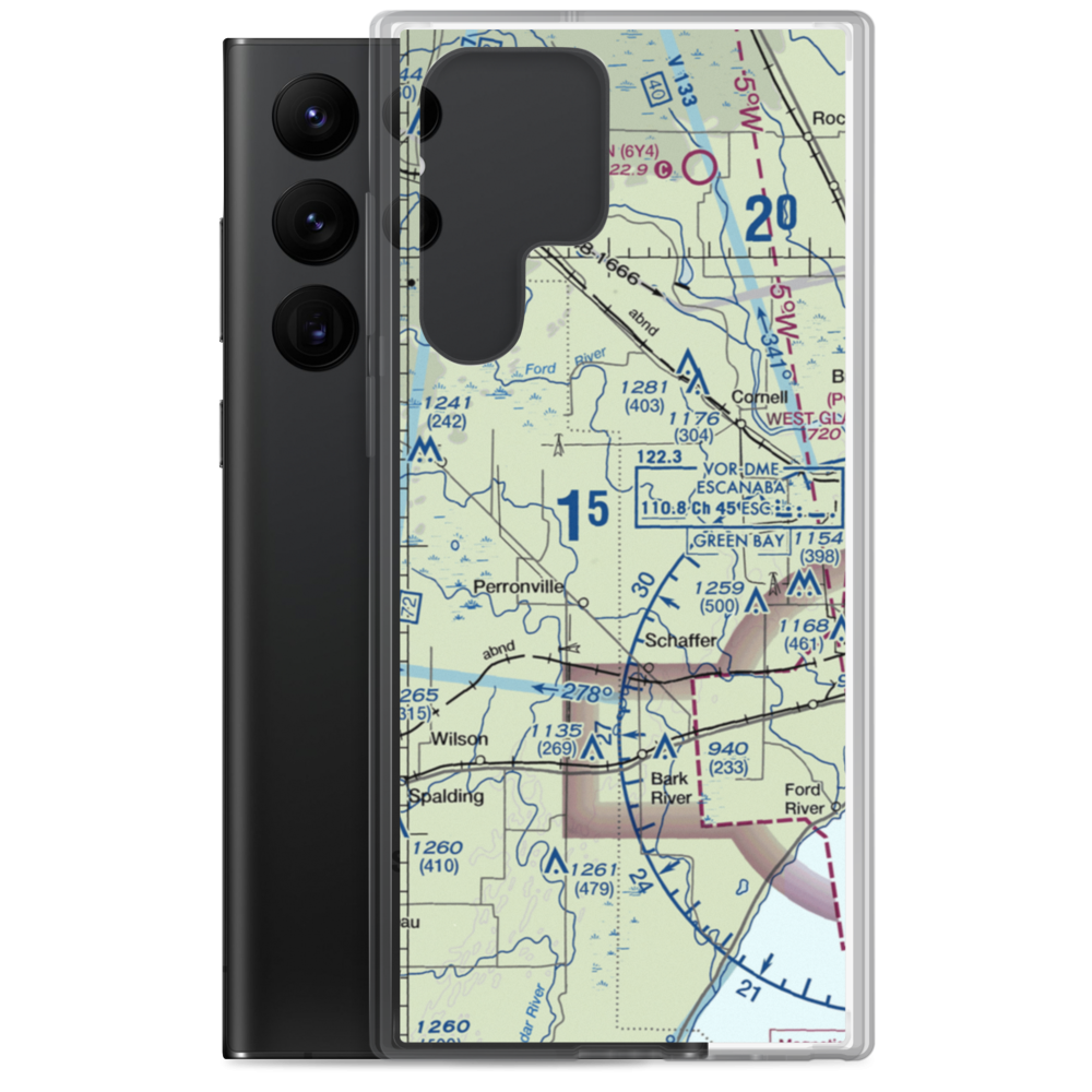 Ramsy Farm Airport (1MI4) VFR Sectional Samsung Case Samsung Galaxy S22 Ultra model shown