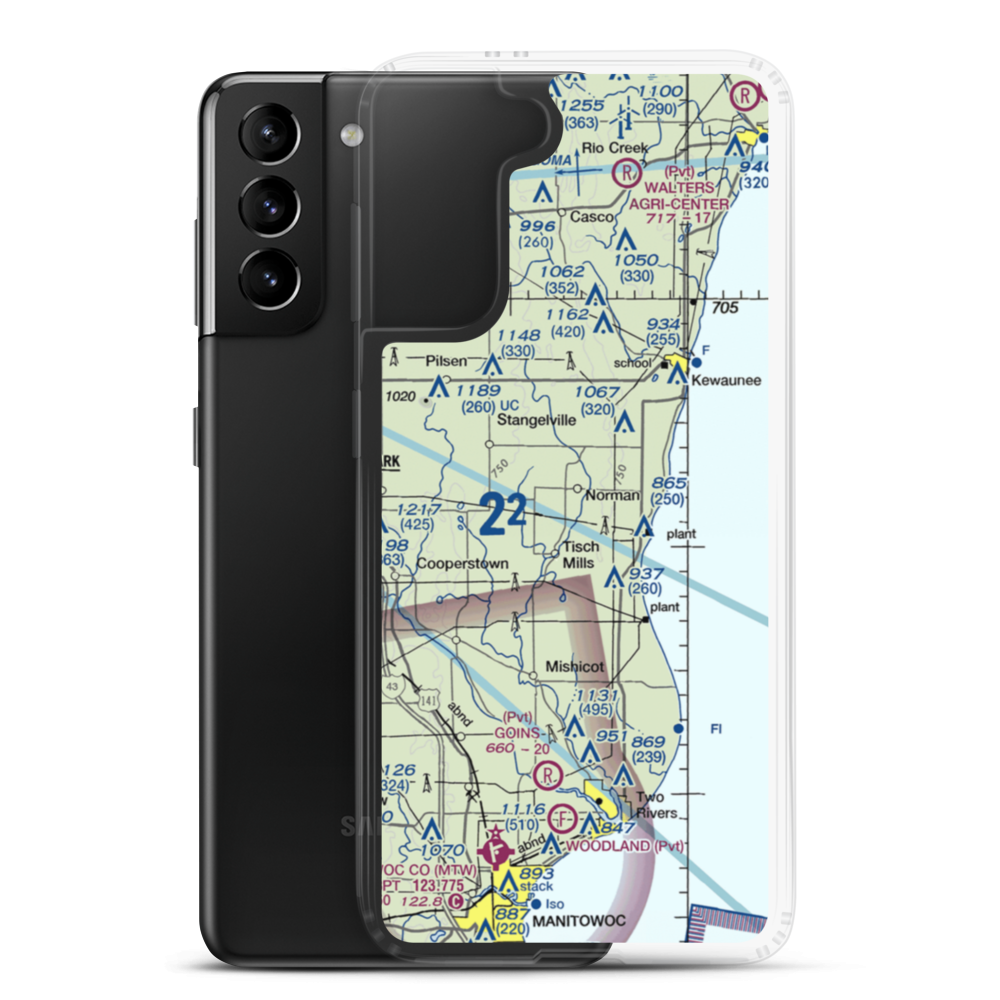Ranch Side Airport (WS26) VFR Sectional Samsung Case Samsung Galaxy S21 Plus model shown