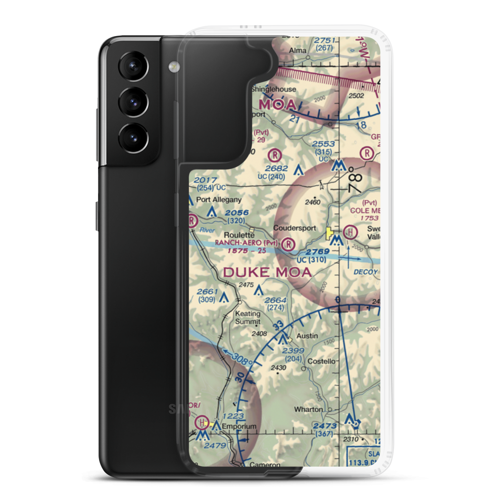 Ranch-Aero Airport (PN90) VFR Sectional Samsung Case Samsung Galaxy S21 Plus model shown
