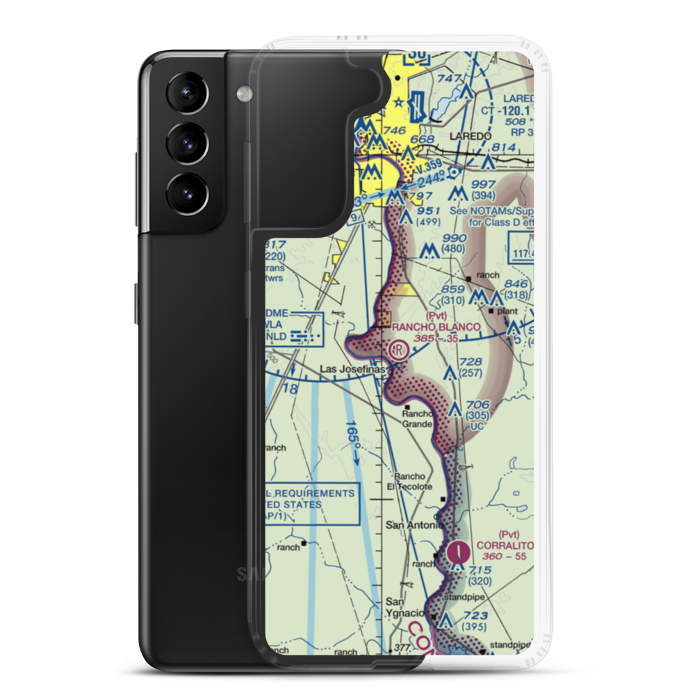 Rancho Blanco Airport (TE32) VFR Sectional Samsung Case Samsung Galaxy S21 Plus model shown