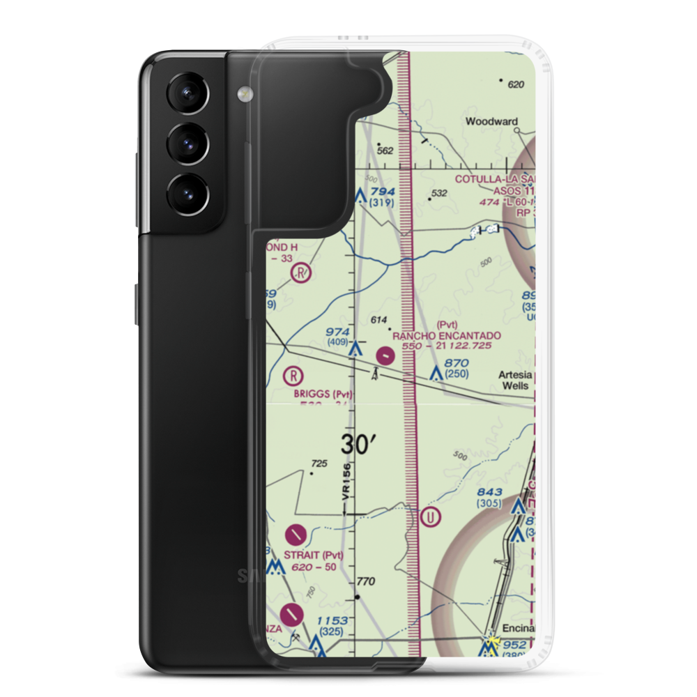 Rancho Ecantado Airport (TA58) VFR Sectional Samsung Case Samsung Galaxy S21 Plus model shown