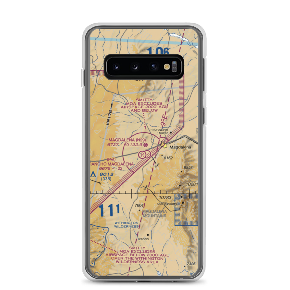 Rancho Magdalena Airport (NM01) VFR Sectional Samsung Case Samsung Galaxy S10 model shown