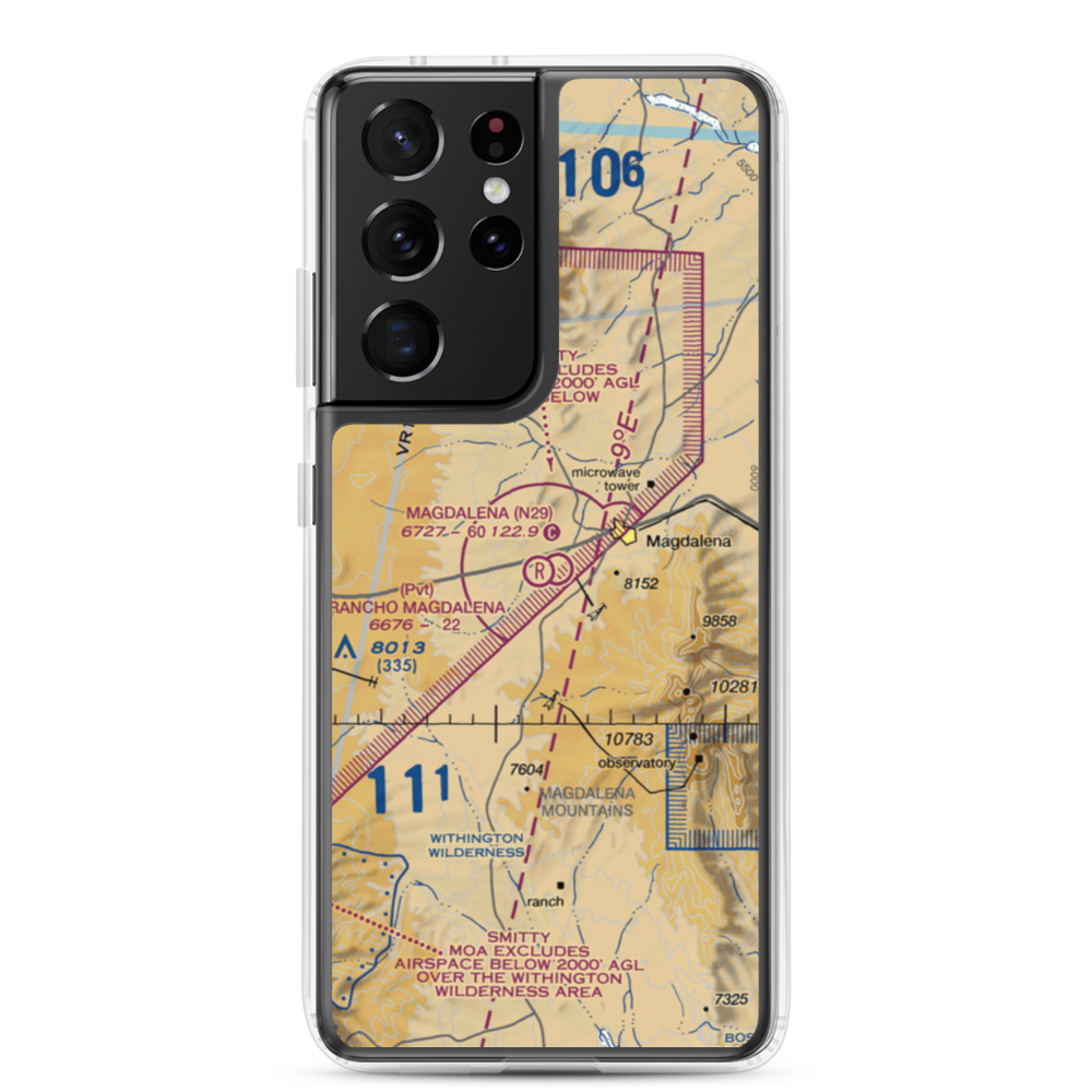 Rancho Magdalena Airport (NM01) VFR Sectional Samsung Case Samsung Galaxy S21 Ultra model shown