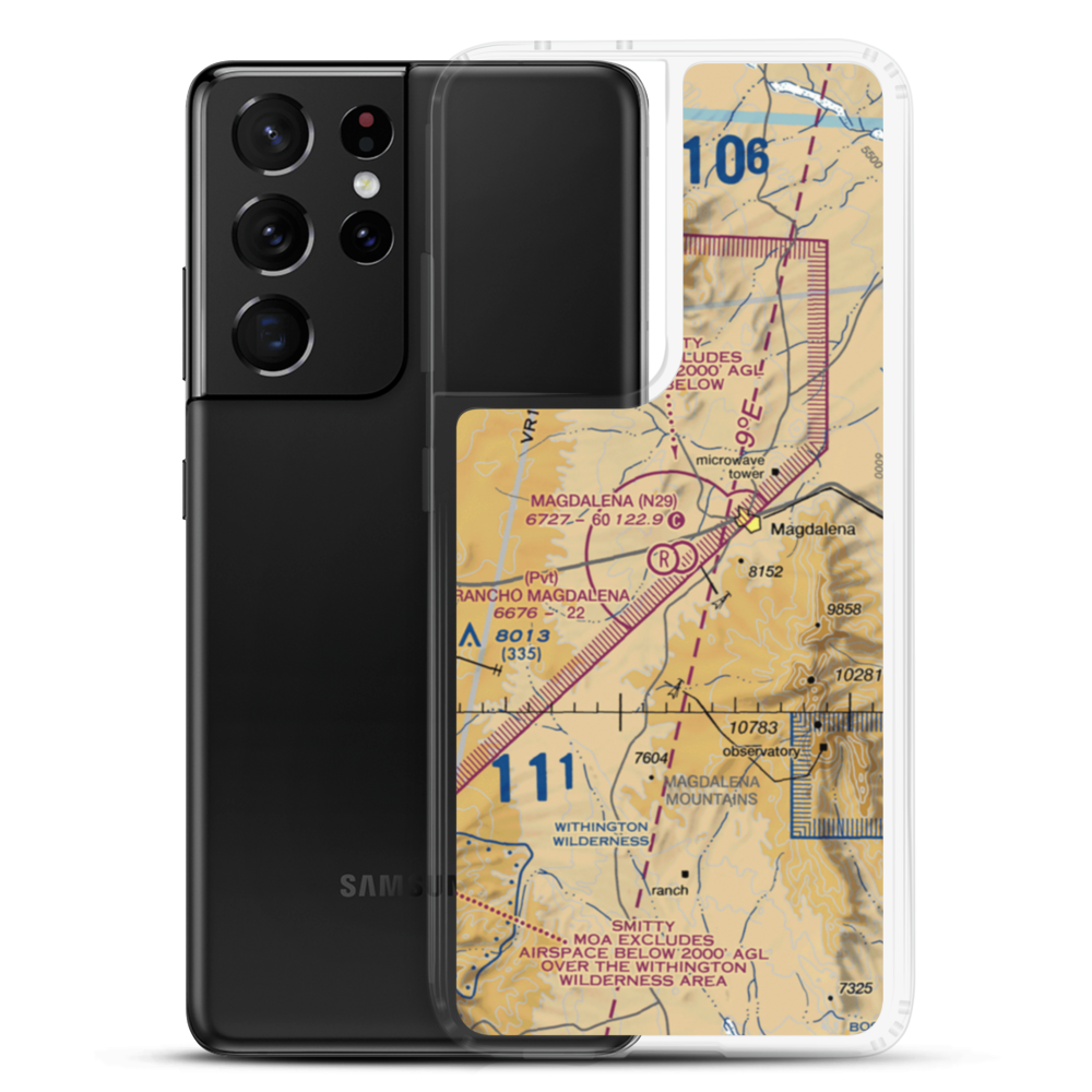Rancho Magdalena Airport (NM01) VFR Sectional Samsung Case Samsung Galaxy S21 Ultra model shown