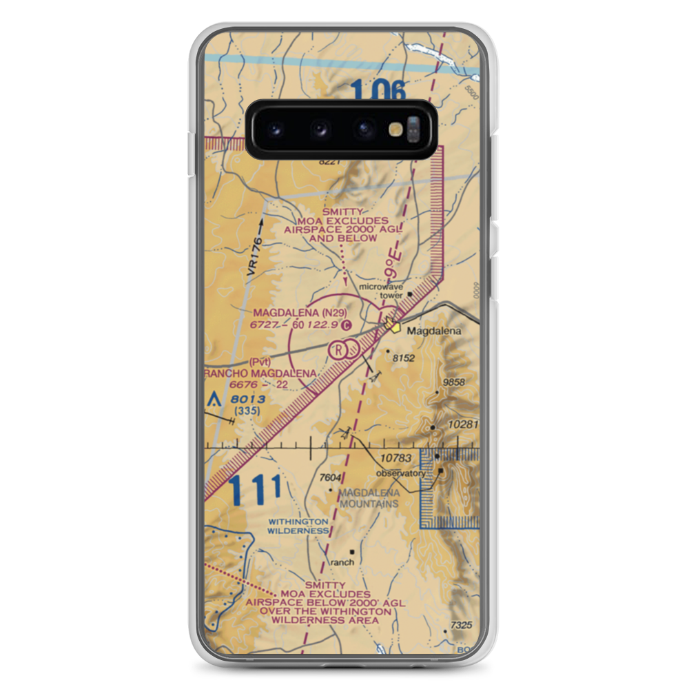 Rancho Magdalena Airport (NM01) VFR Sectional Samsung Case Samsung Galaxy S10+ model shown