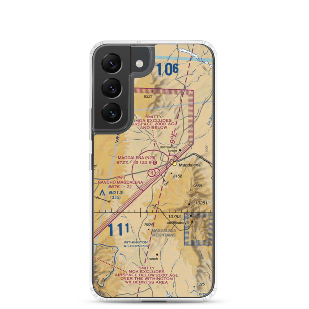 Rancho Magdalena Airport (NM01) VFR Sectional Samsung Case Samsung Galaxy S22 model shown
