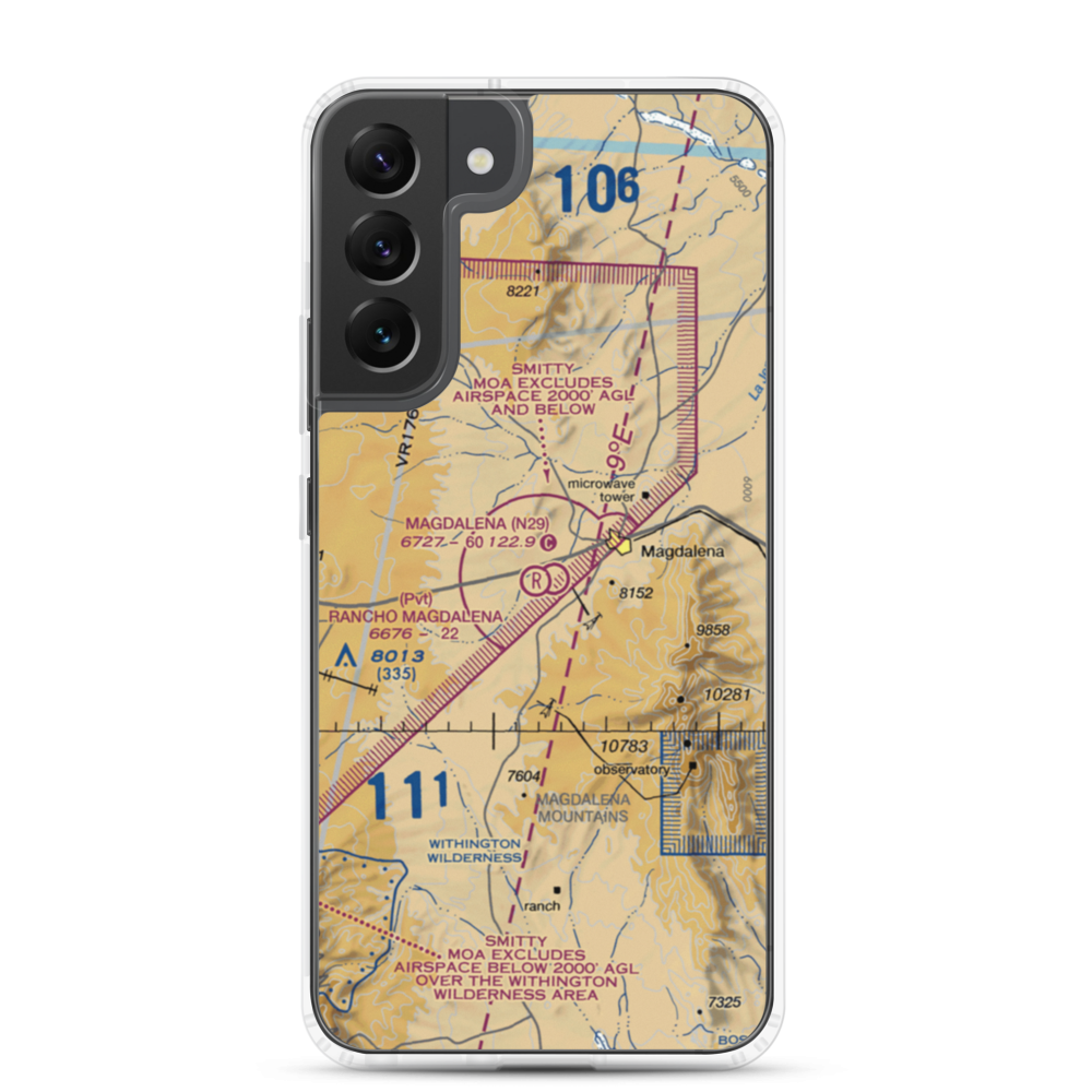 Rancho Magdalena Airport (NM01) VFR Sectional Samsung Case Samsung Galaxy S22 Plus model shown