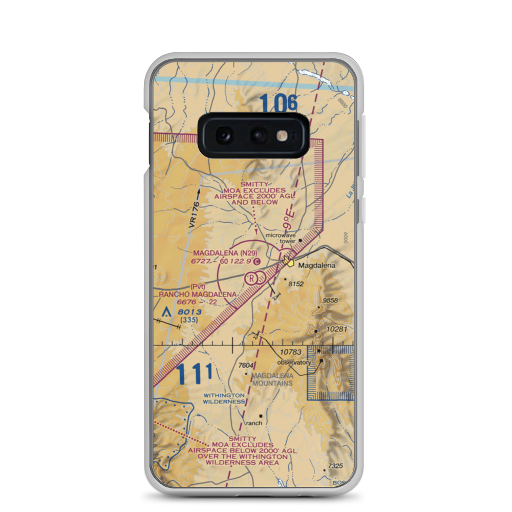Rancho Magdalena Airport (NM01) VFR Sectional Samsung Case Samsung Galaxy S10e model shown