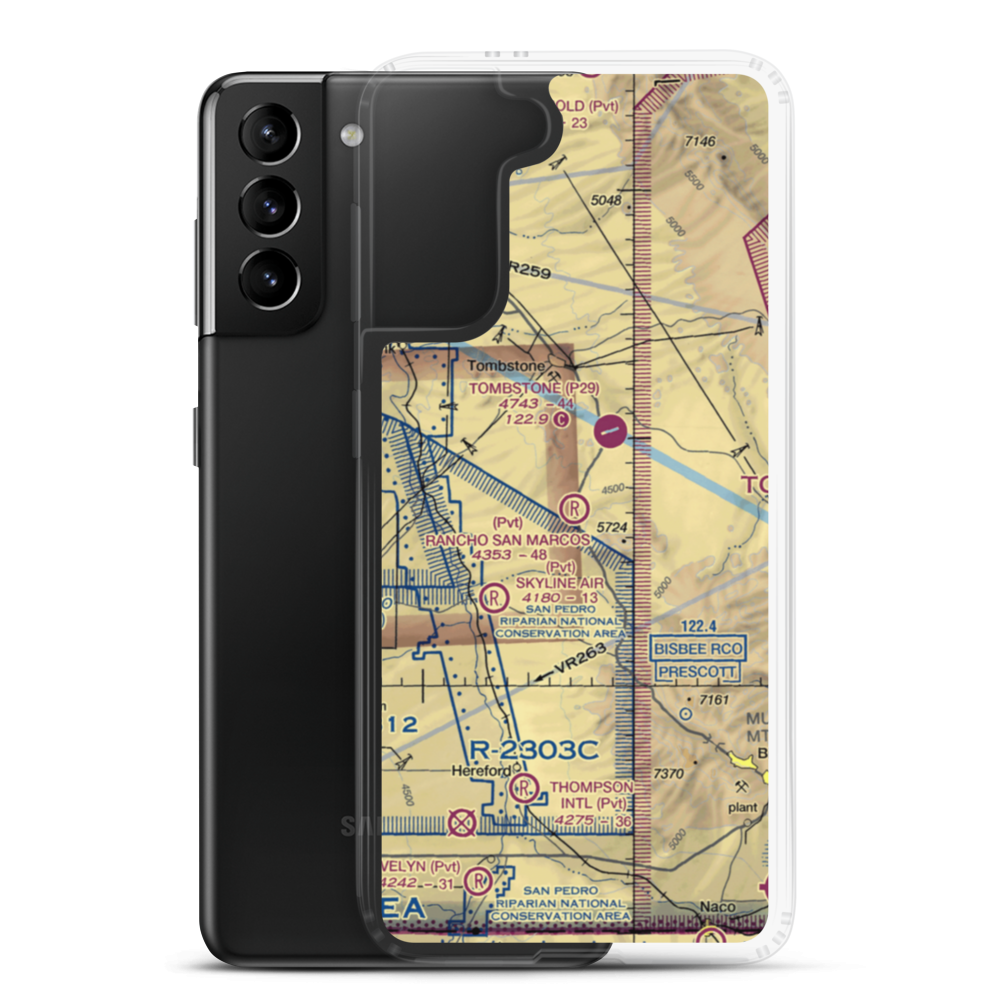 Rancho San Marcos Airport (74AZ) VFR Sectional Samsung Case Samsung Galaxy S21 Plus model shown