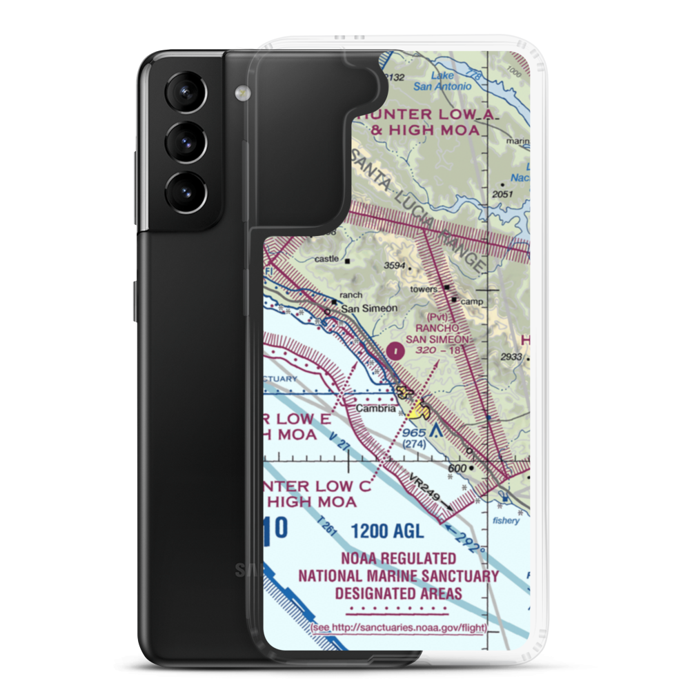 Rancho San Simeon Airport (66CA) VFR Sectional Samsung Case Samsung Galaxy S21 Plus model shown
