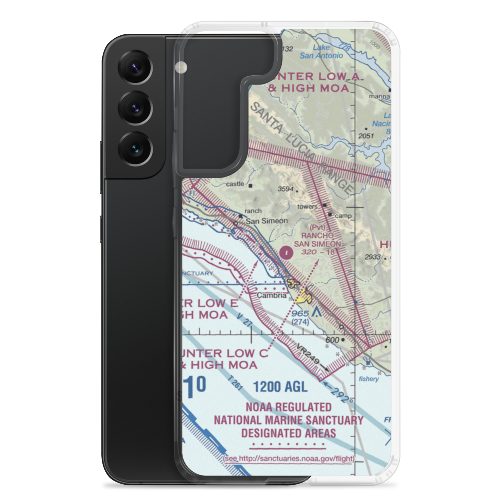 Rancho San Simeon Airport (66CA) VFR Sectional Samsung Case Samsung Galaxy S22 Plus model shown