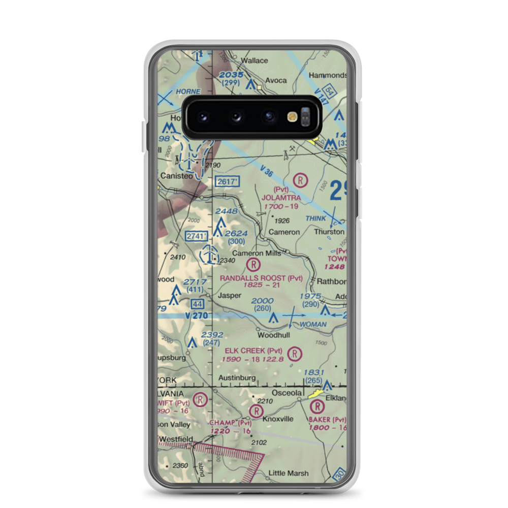 Randall's Roost Airport (NY34) VFR Sectional Samsung Case Samsung Galaxy S10 model shown