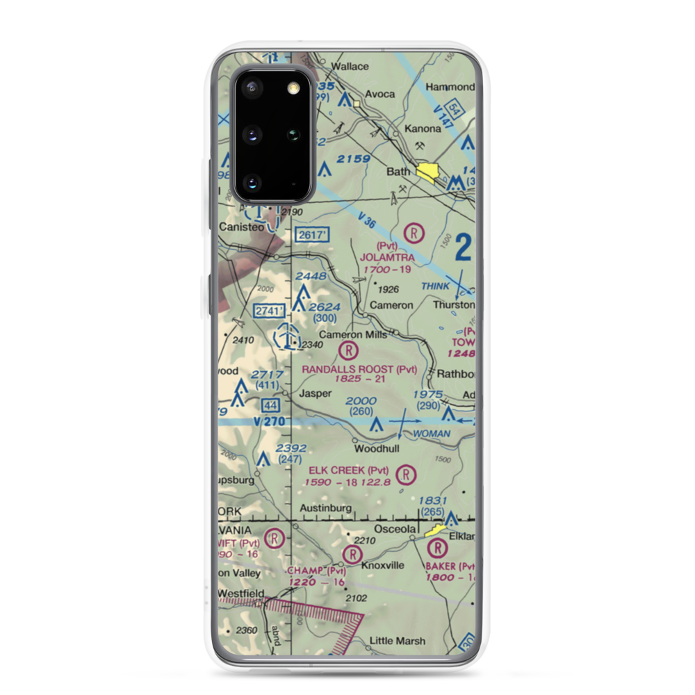 Randall's Roost Airport (NY34) VFR Sectional Samsung Case Samsung Galaxy S20 Plus model shown