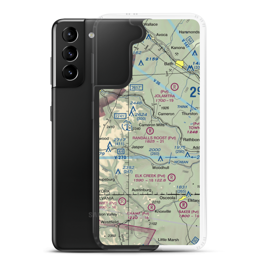 Randall's Roost Airport (NY34) VFR Sectional Samsung Case Samsung Galaxy S21 Plus model shown