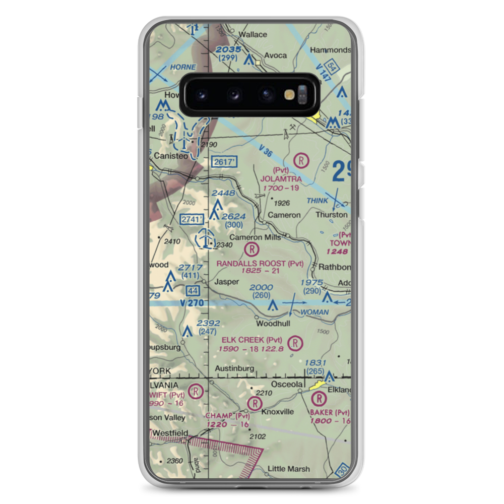 Randall's Roost Airport (NY34) VFR Sectional Samsung Case Samsung Galaxy S10+ model shown
