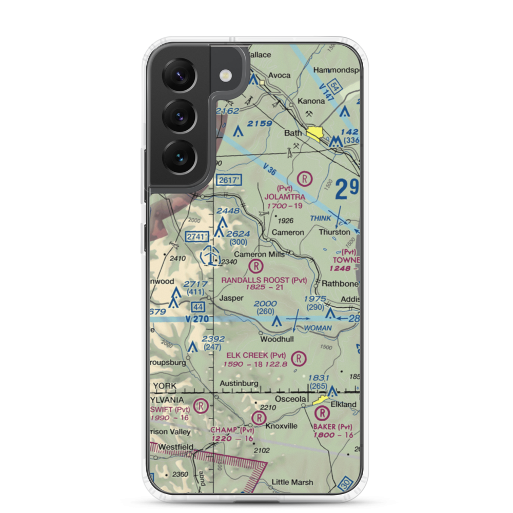 Randall's Roost Airport (NY34) VFR Sectional Samsung Case Samsung Galaxy S22 Plus model shown