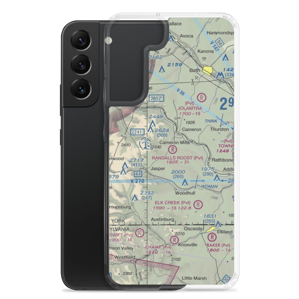 Randall's Roost Airport (NY34) VFR Sectional Samsung Case Samsung Galaxy S22 Plus model shown