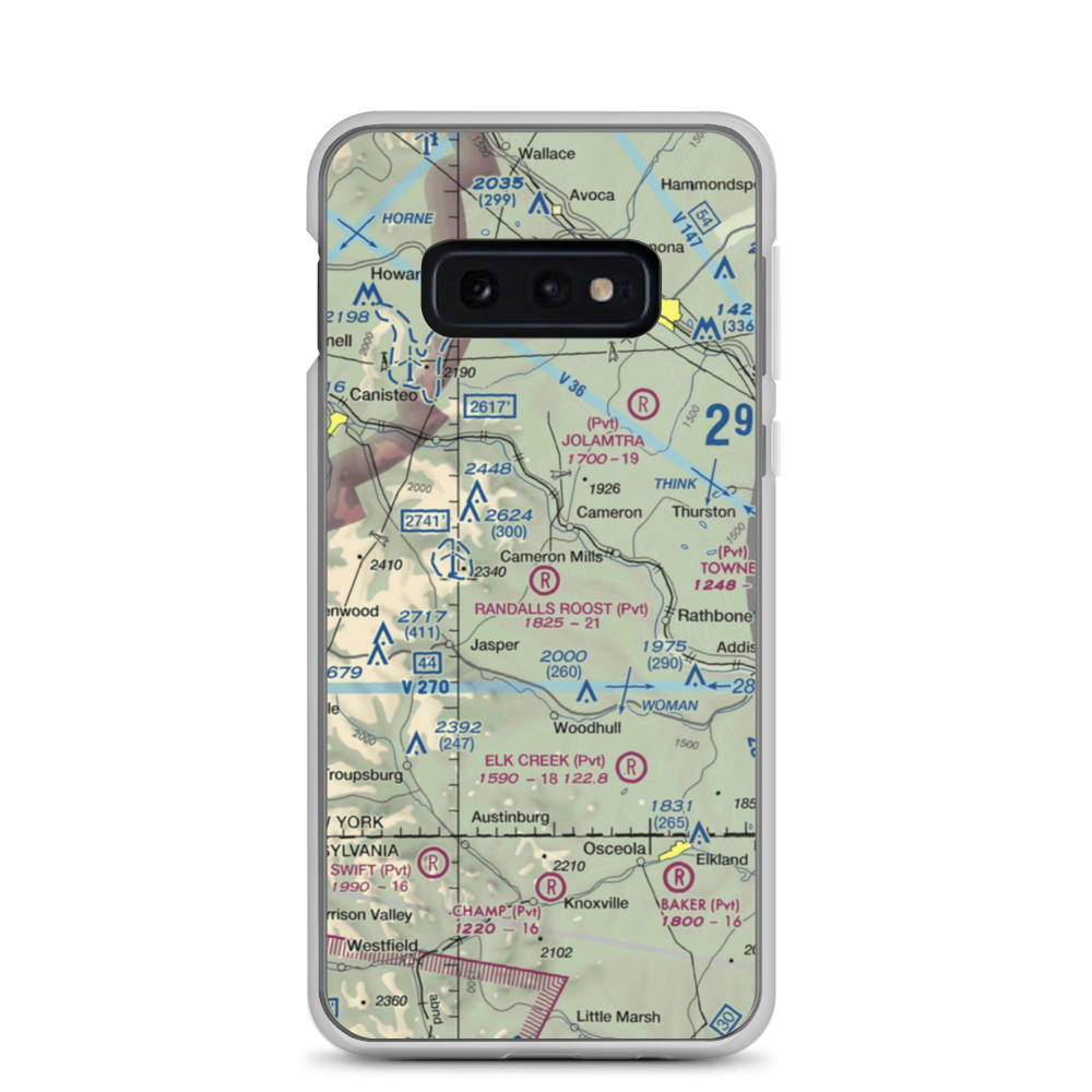Randall's Roost Airport (NY34) VFR Sectional Samsung Case Samsung Galaxy S10e model shown
