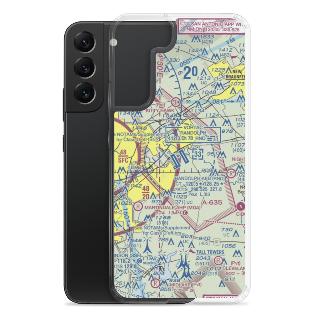 Randolph Air Force Base (RND) VFR Sectional Samsung Case Samsung Galaxy S22 Plus model shown