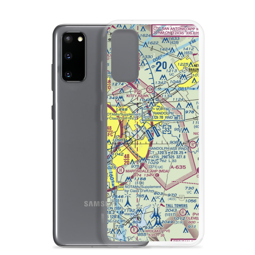 Randolph Air Force Base (RND) VFR Sectional Samsung Case Samsung Galaxy S20 model shown
