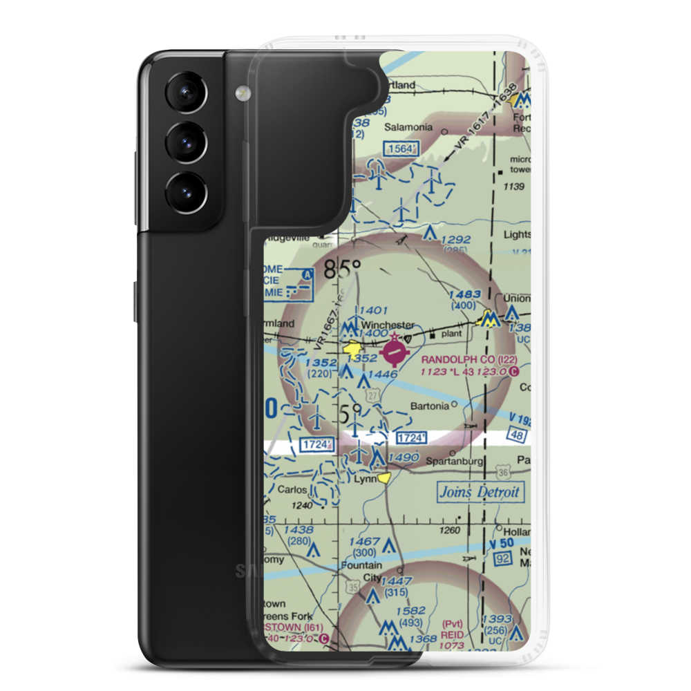 Randolph County Airport (I22) VFR Sectional Samsung Case Samsung Galaxy S21 Plus model shown
