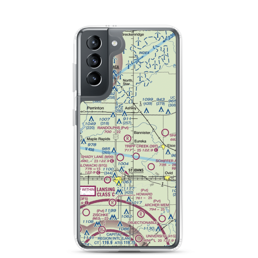 Randolph's Landing Area Airport (61G) VFR Sectional Samsung Case Samsung Galaxy S21 model shown