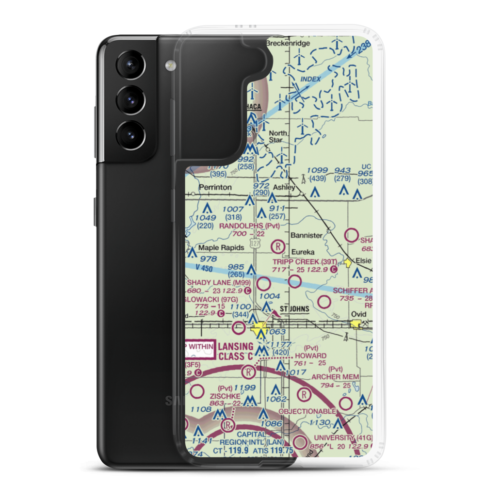 Randolph's Landing Area Airport (82MI) VFR Sectional Samsung Case Samsung Galaxy S21 Plus model shown