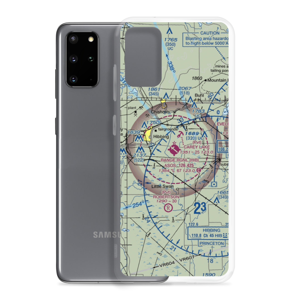 Range Regional Airport (HIB) VFR Sectional Samsung Case Samsung Galaxy S20 Plus model shown