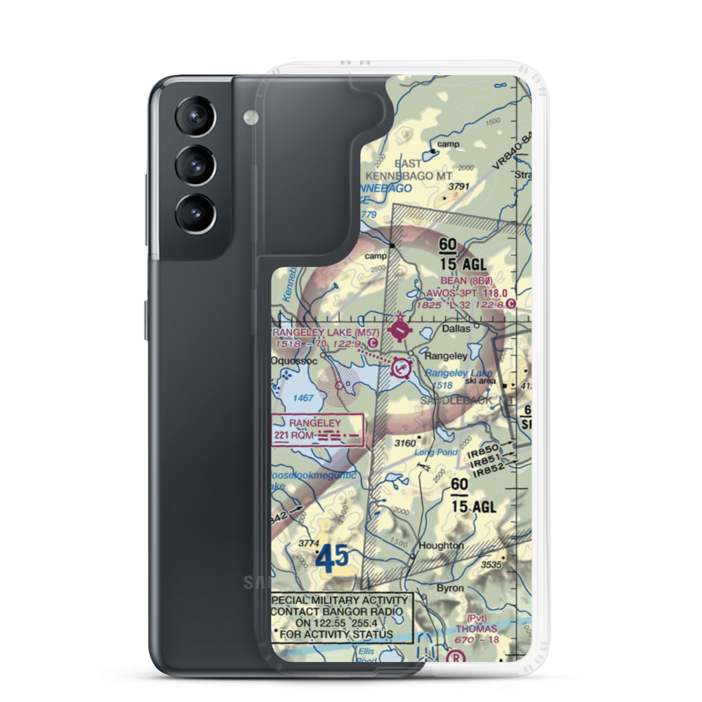 Rangeley Lake Seaplane Base (M57) VFR Sectional Samsung Case Samsung Galaxy S21 model shown