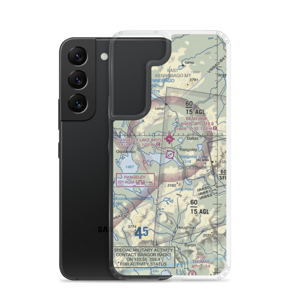 Rangeley Lake Seaplane Base (M57) VFR Sectional Samsung Case Samsung Galaxy S22 model shown