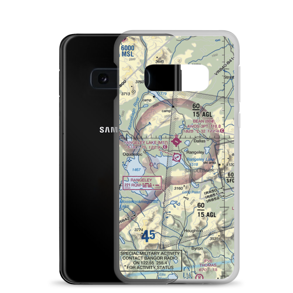 Rangeley Lake Seaplane Base (M57) VFR Sectional Samsung Case Samsung Galaxy S10e model shown