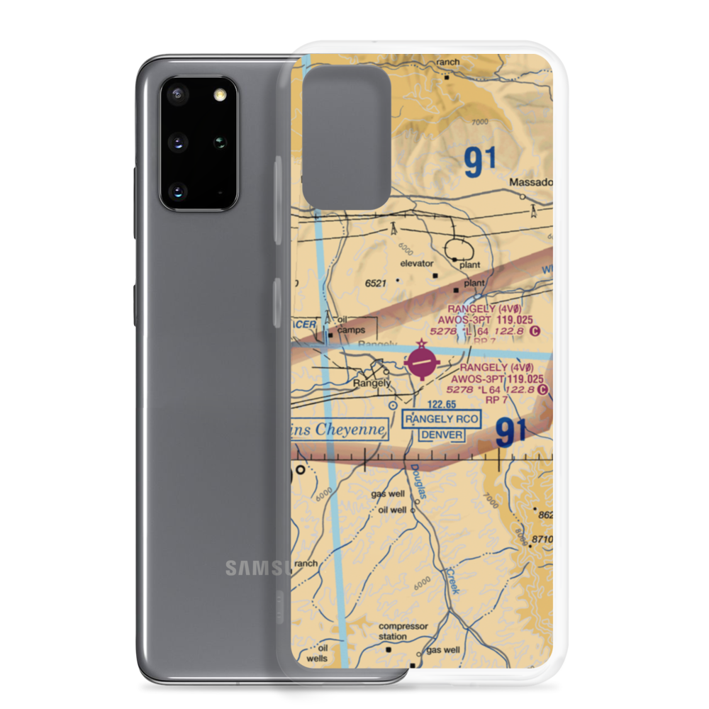 Rangely Airport (4V0) VFR Sectional Samsung Case Samsung Galaxy S20 Plus model shown