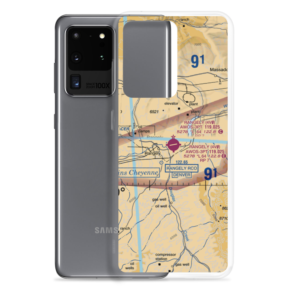 Rangely Airport (4V0) VFR Sectional Samsung Case Samsung Galaxy S20 Ultra model shown