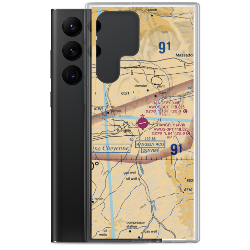 Rangely Airport (4V0) VFR Sectional Samsung Case Samsung Galaxy S22 Ultra model shown