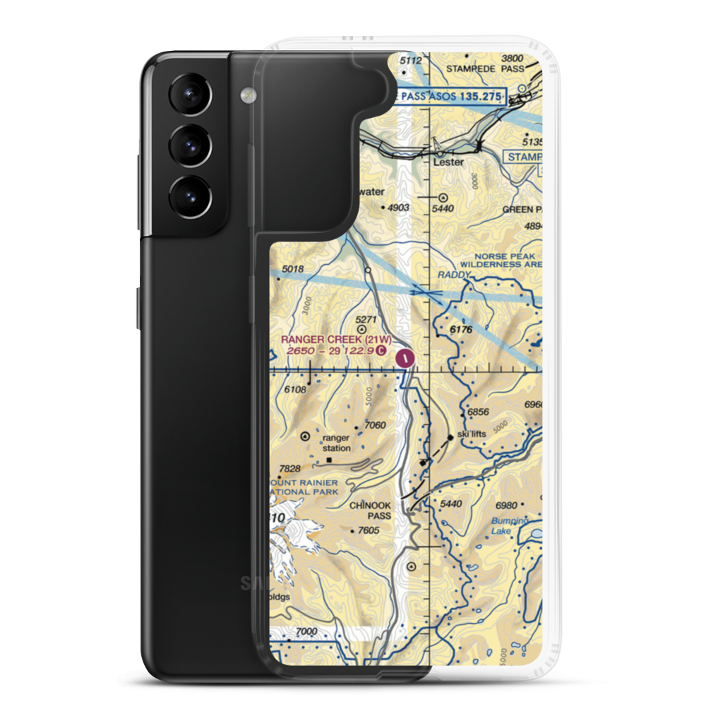 Ranger Creek Airport (21W) VFR Sectional Samsung Case Samsung Galaxy S21 Plus model shown