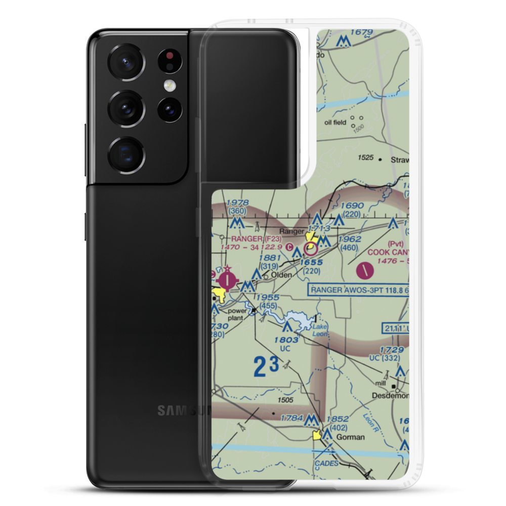 Ranger Municipal Airport (F23) VFR Sectional Samsung Case Samsung Galaxy S21 Ultra model shown