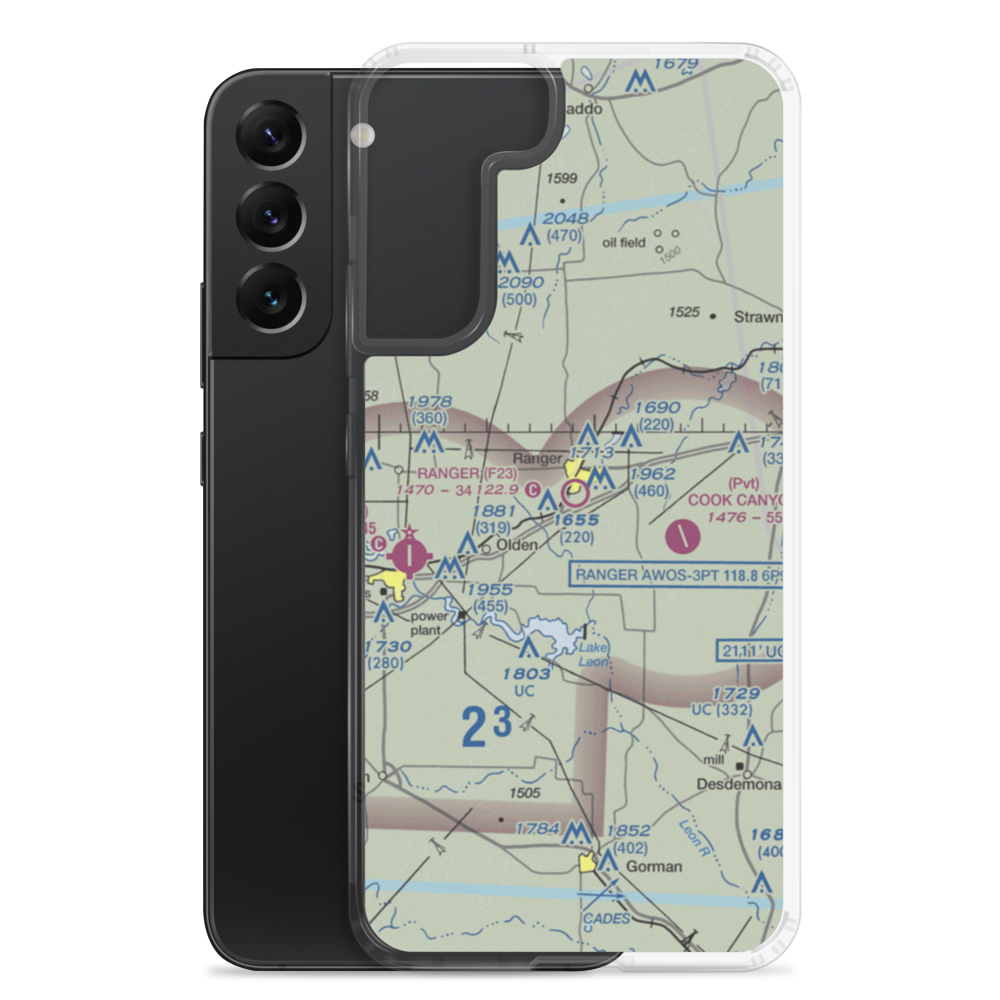Ranger Municipal Airport (F23) VFR Sectional Samsung Case Samsung Galaxy S22 Plus model shown