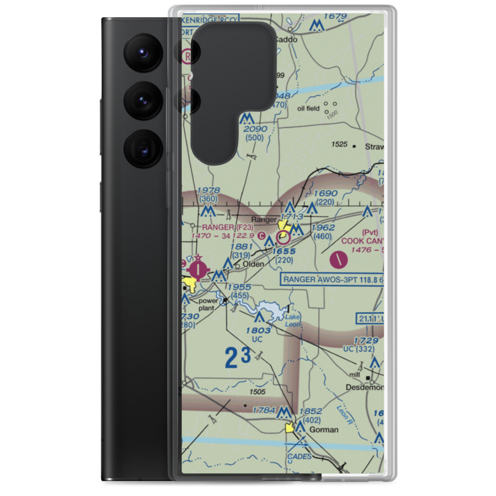 Ranger Municipal Airport (F23) VFR Sectional Samsung Case Samsung Galaxy S22 Ultra model shown
