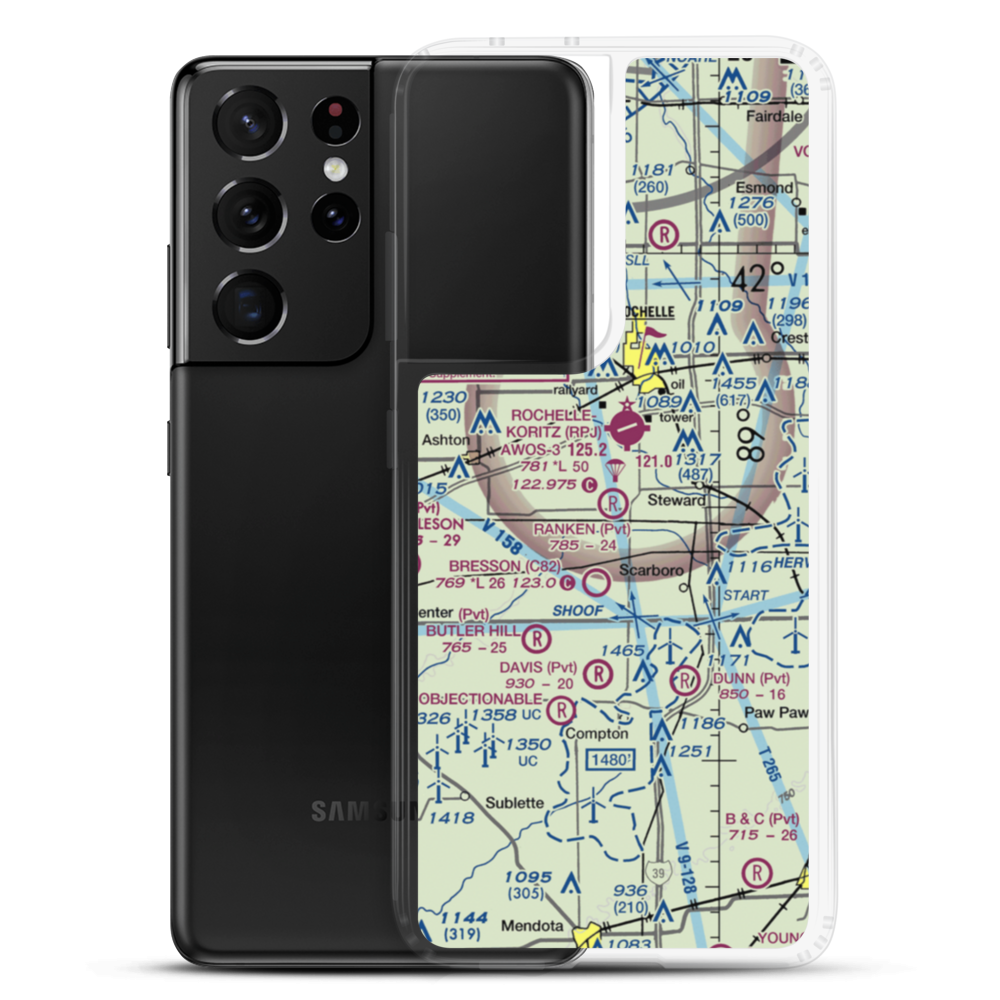 Ranken Airport (4LL0) VFR Sectional Samsung Case Samsung Galaxy S21 Ultra model shown