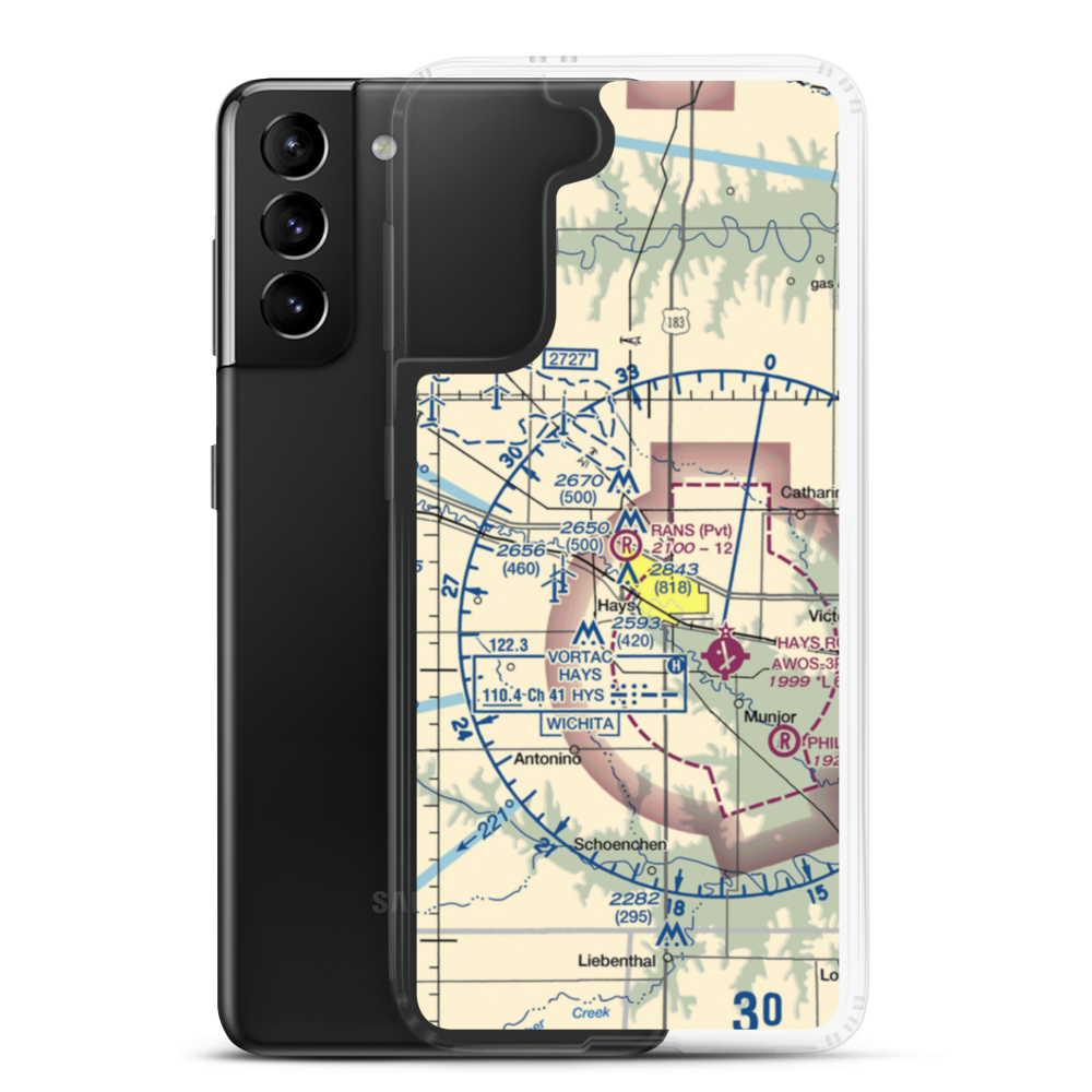 Rans Airport (8KS4) VFR Sectional Samsung Case Samsung Galaxy S21 Plus model shown