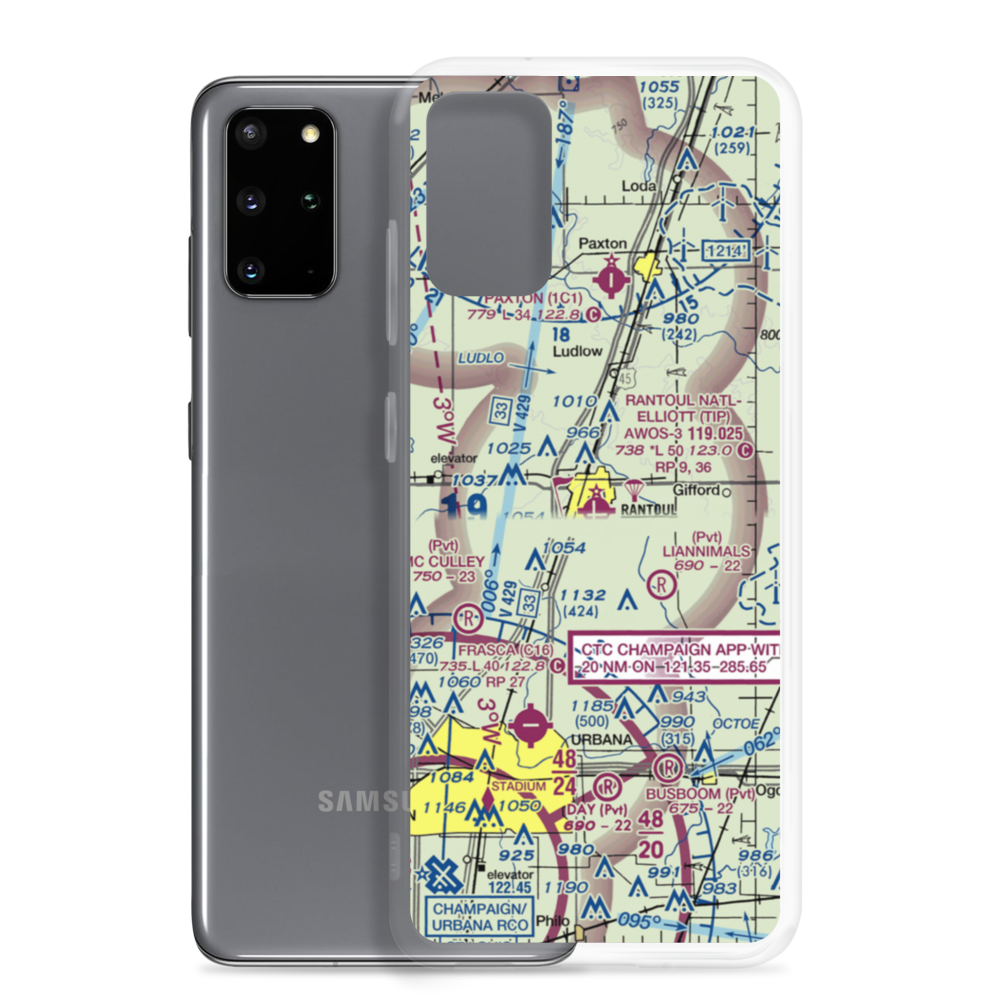 Rantoul National Avn Center-Frank Elliot field (TIP) VFR Sectional Samsung Case Samsung Galaxy S20 Plus model shown