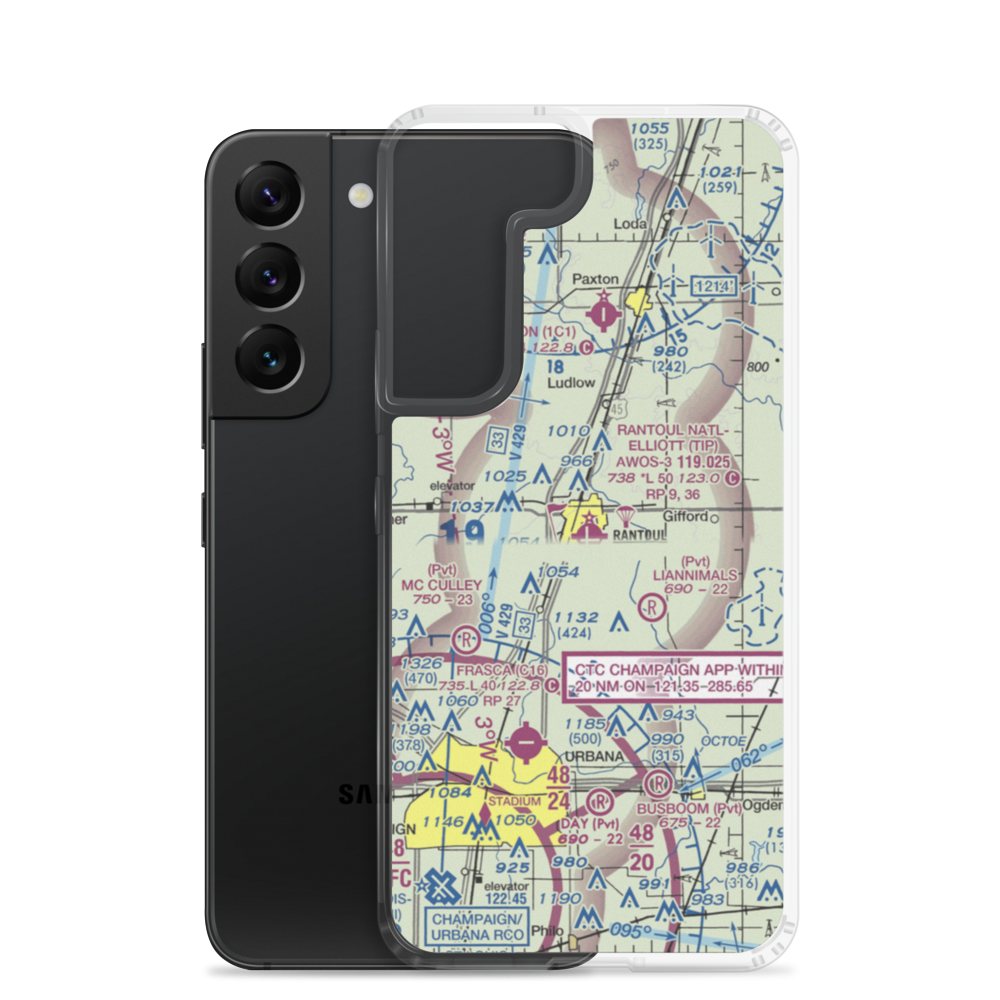 Rantoul National Avn Center-Frank Elliot field (TIP) VFR Sectional Samsung Case Samsung Galaxy S22 model shown