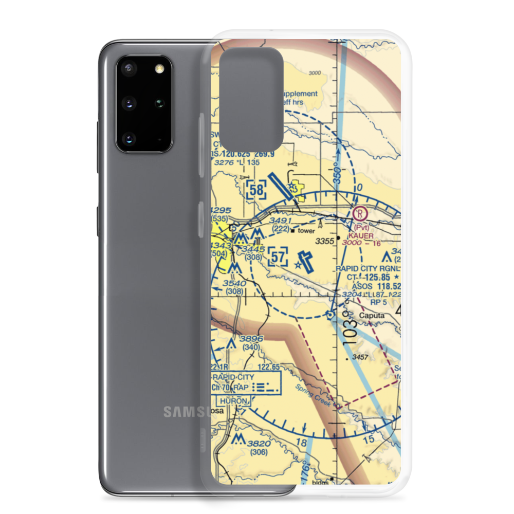 Rapid City Regional Airport (RAP) VFR Sectional Samsung Case Samsung Galaxy S20 Plus model shown